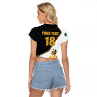 Custom Mexico Football Champion Raglan Cropped T Shirt Aztec Pattern - Wonder Print Shop