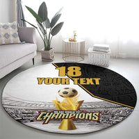 Custom Mexico Football Champion Round Carpet Aztec Pattern - Wonder Print Shop