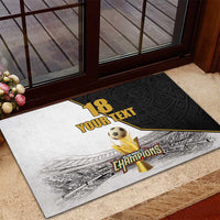 Custom Mexico Football Champion Rubber Doormat Aztec Pattern - Wonder Print Shop