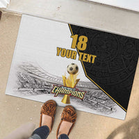 Custom Mexico Football Champion Rubber Doormat Aztec Pattern - Wonder Print Shop