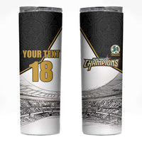 Custom Mexico Football Champion Skinny Tumbler Aztec Pattern - Wonder Print Shop