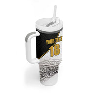 Custom Mexico Football Champion Tumbler With Handle Aztec Pattern - Wonder Print Shop