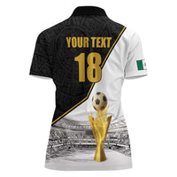 Custom Mexico Football Champion Women Polo Shirt Aztec Pattern - Wonder Print Shop