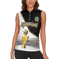Custom Mexico Football Champion Women Sleeveless Polo Shirt Aztec Pattern - Wonder Print Shop