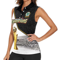 Custom Mexico Football Champion Women Sleeveless Polo Shirt Aztec Pattern - Wonder Print Shop