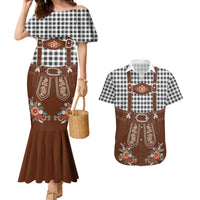 Oktoberfest Lederhosen Costume Couples Matching Mermaid Dress and Hawaiian Shirt German Beer Festival - Wonder Print Shop