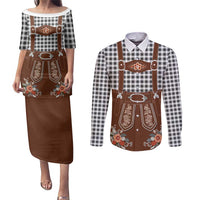 Oktoberfest Lederhosen Costume Couples Matching Puletasi and Long Sleeve Button Shirt German Beer Festival - Wonder Print Shop