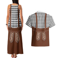 Oktoberfest Lederhosen Costume Couples Matching Tank Maxi Dress and Hawaiian Shirt German Beer Festival - Wonder Print Shop