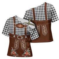 Oktoberfest Lederhosen Costume Cross Shoulder Shirt German Beer Festival - Wonder Print Shop