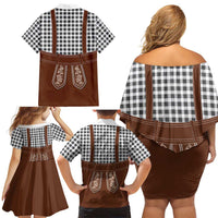 Oktoberfest Lederhosen Costume Family Matching Off Shoulder Short Dress and Hawaiian Shirt German Beer Festival - Wonder Print Shop