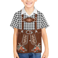 Oktoberfest Lederhosen Costume Family Matching Short Sleeve Bodycon Dress and Hawaiian Shirt German Beer Festival - Wonder Print Shop