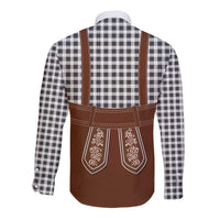 Oktoberfest Lederhosen Costume Long Sleeve Button Shirt German Beer Festival - Wonder Print Shop