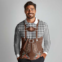 Oktoberfest Lederhosen Costume Long Sleeve Polo Shirt German Beer Festival - Wonder Print Shop