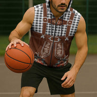 Oktoberfest Lederhosen Costume Sleeveless Zip Hoodie German Beer Festival - Wonder Print Shop