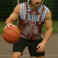 Oktoberfest Lederhosen Costume Sleeveless Zip Hoodie German Beer Festival - Wonder Print Shop