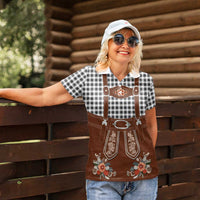 Oktoberfest Lederhosen Costume Women Polo Shirt German Beer Festival - Wonder Print Shop