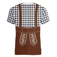 Oktoberfest Lederhosen Costume Women V-Neck T-Shirt German Beer Festival - Wonder Print Shop