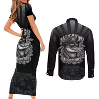 Alligator Alcatraz Police Couples Matching Short Sleeve Bodycon Dress and Long Sleeve Button Shirt Prison Florida Everglades - Wonder Print Shop