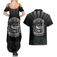 Alligator Alcatraz Police Couples Matching Summer Maxi Dress and Hawaiian Shirt Prison Florida Everglades - Wonder Print Shop