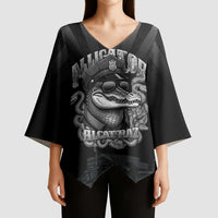 Alligator Alcatraz Police Kimono Sleeve Blouse Prison Florida Everglades - Wonder Print Shop