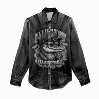 Alligator Alcatraz Police Women Casual Shirt Prison Florida Everglades - Wonder Print Shop