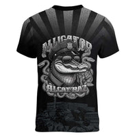 Alligator Alcatraz Police Women V-Neck T-Shirt Prison Florida Everglades - Wonder Print Shop