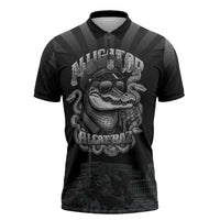 Alligator Alcatraz Police Zipper Polo Shirt Prison Florida Everglades - Wonder Print Shop