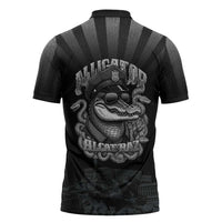 Alligator Alcatraz Police Zipper Polo Shirt Prison Florida Everglades - Wonder Print Shop