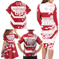 Custom Japan Rugby Family Matching Long Sleeve Bodycon Dress and Hawaiian Shirt Brave Cherry Blossoms Flying Petals - Wonder Print Shop