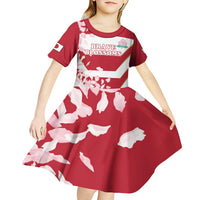 Custom Japan Rugby Kid Short Sleeve Dress Brave Cherry Blossoms Flying Petals - Wonder Print Shop