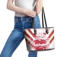 Custom Japan Rugby Leather Tote Bag Brave Cherry Blossoms Flying Petals - Wonder Print Shop