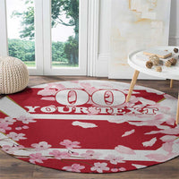 Custom Japan Rugby Round Carpet Brave Cherry Blossoms Flying Petals