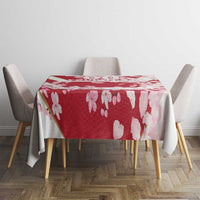Custom Japan Rugby Tablecloth Brave Cherry Blossoms Flying Petals - Wonder Print Shop