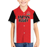 Custom Japan Rugby Family Matching Short Sleeve Bodycon Dress and Hawaiian Shirt Seamless Japanese Waves Pattern - Wonder Print Shop