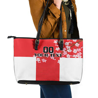 Custom Japan Rugby Leather Tote Bag Seamless Japanese Waves Pattern - Wonder Print Shop