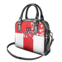 Custom Japan Rugby Shoulder Handbag Seamless Japanese Waves Pattern