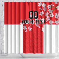 Custom Japan Rugby Shower Curtain Seamless Japanese Waves Pattern