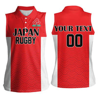 Custom Japan Rugby Women Sleeveless Polo Shirt Seamless Japanese Waves Pattern - Wonder Print Shop