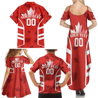 Custom Canada Rugby Family Matching Summer Maxi Dress and Hawaiian Shirt Canada Flag Maple Leaf - Wonder Print Shop