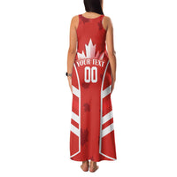 Custom Canada Rugby Family Matching Tank Maxi Dress and Hawaiian Shirt Canada Flag Maple Leaf - Wonder Print Shop