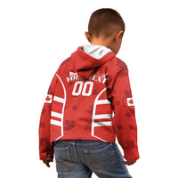Custom Canada Rugby Kid Hoodie Canada Flag Maple Leaf - Wonder Print Shop