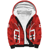 Custom Canada Rugby Sherpa Hoodie Canada Flag Maple Leaf - Wonder Print Shop