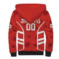 Custom Canada Rugby Sherpa Hoodie Canada Flag Maple Leaf - Wonder Print Shop