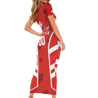 Custom Canada Rugby Short Sleeve Bodycon Dress Canada Flag Maple Leaf - Wonder Print Shop