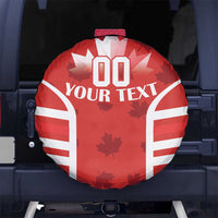Custom Canada Rugby Spare Tire Cover Canada Flag Maple Leaf - Wonder Print Shop