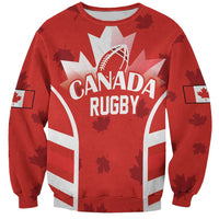 Custom Canada Rugby Sweatshirt Canada Flag Maple Leaf - Wonder Print Shop