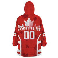 Custom Canada Rugby Wearable Blanket Hoodie Canada Flag Maple Leaf - Wonder Print Shop