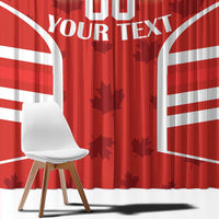 Custom Canada Rugby Window Curtain Canada Flag Maple Leaf - Wonder Print Shop