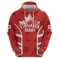 Custom Canada Rugby Zip Hoodie Canada Flag Maple Leaf - Wonder Print Shop