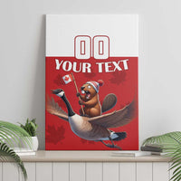 Custom Canada Rugby Canvas Wall Art Beaver Riding A Goose - Wonder Print Shop